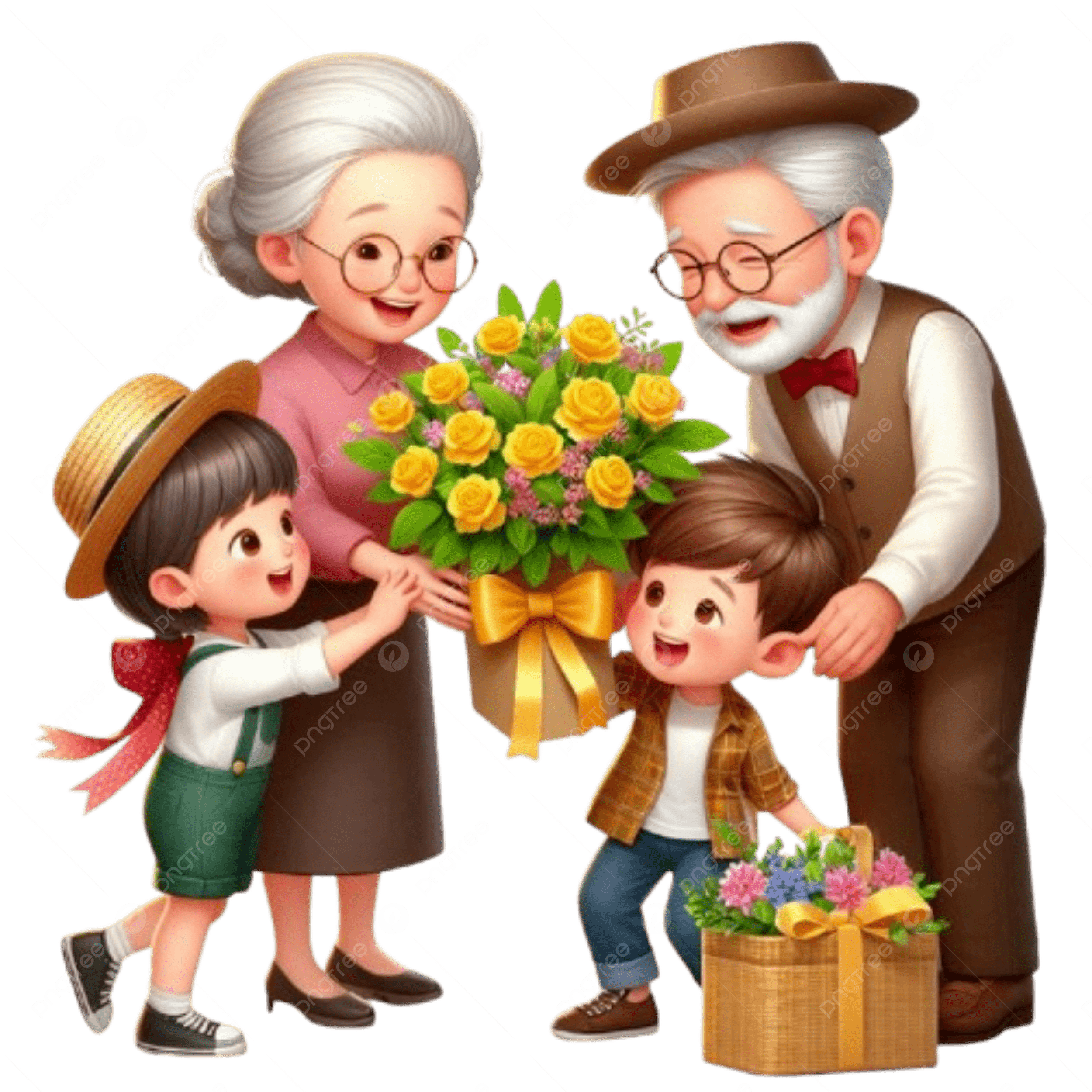 2500x2500 Kids Widhing Grandparents Day, Happy Grandparents Day, Grandparents Day, 3D Illustration PNG Transparent Image and Clipart for Free Download