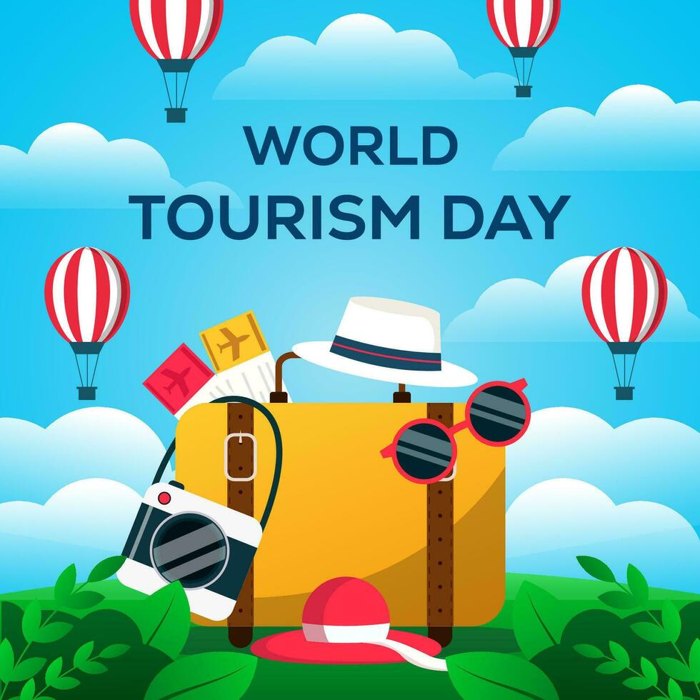 980x980 gradient vector world tourism day illustration concept