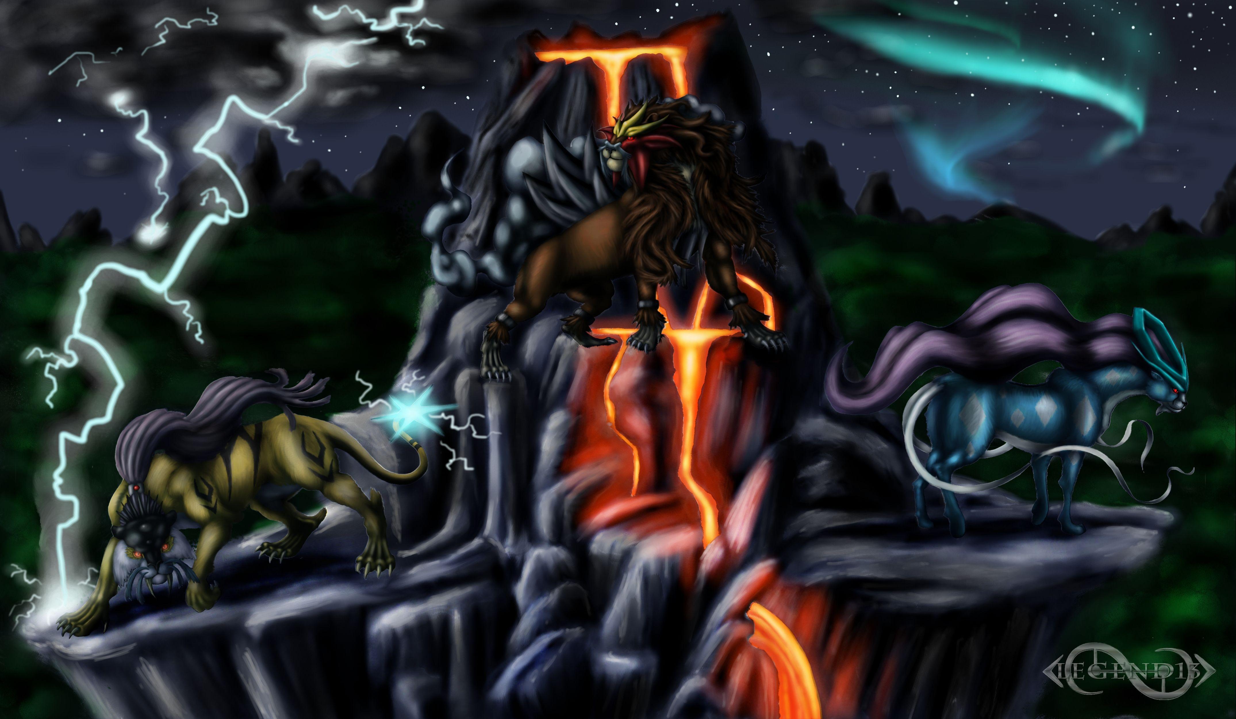 4300x2500 Widescreen Of The Legendary Beasts By Legend On Pokemon Picture