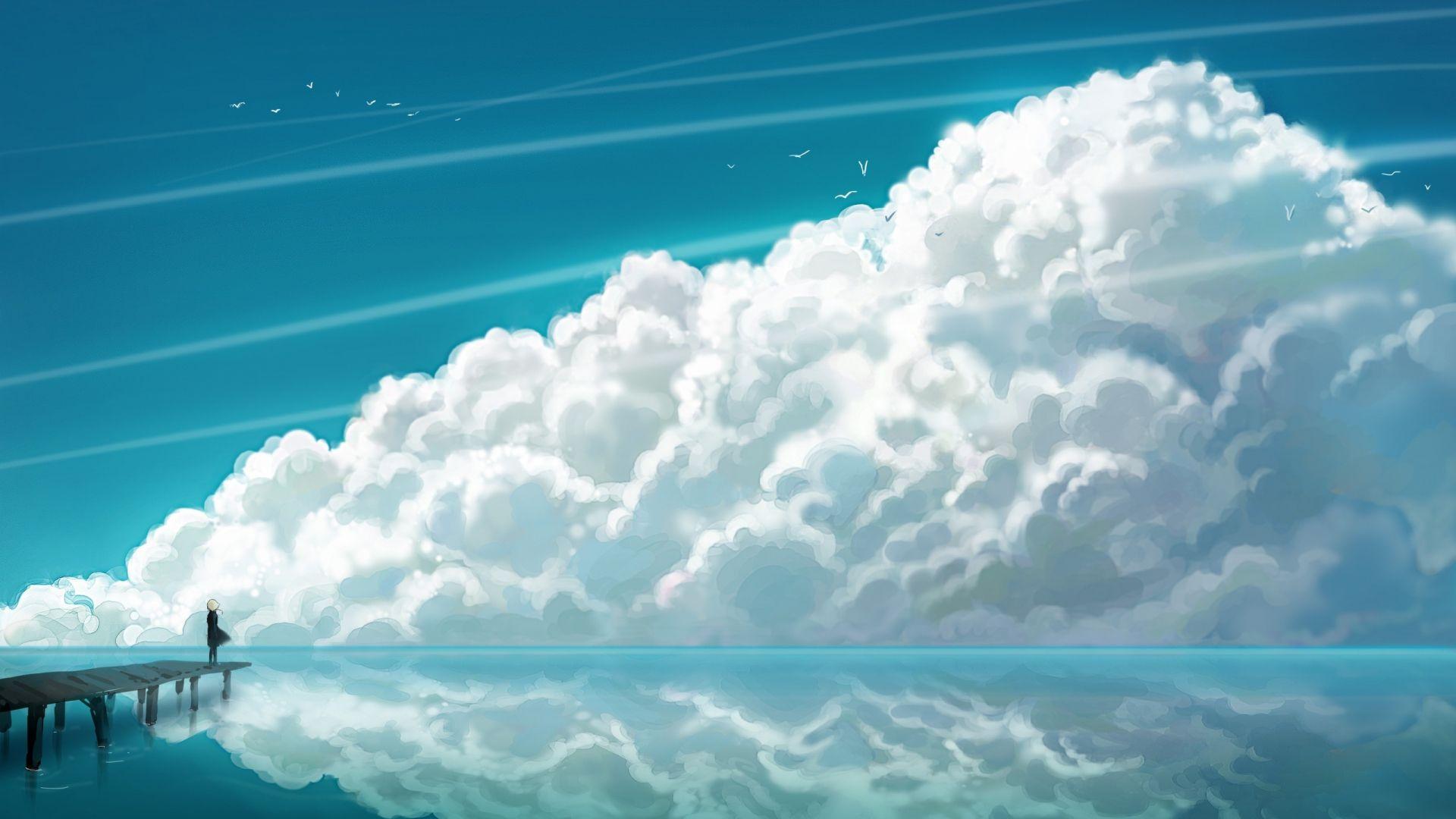 1920x1080 Free download Cloud Wallpaper Anime Art .