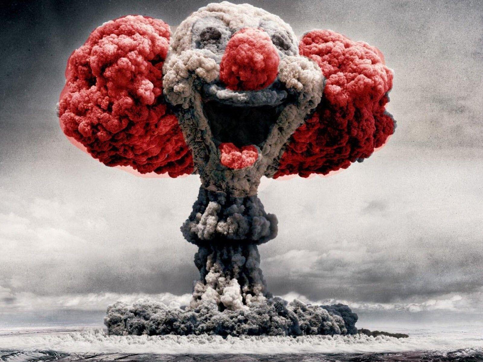 1600x1200 Clown Mushroom Cloud Art .