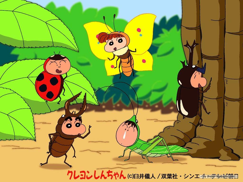 1024x768 Free Cartoon Wallpaper Crayon Shinchan .