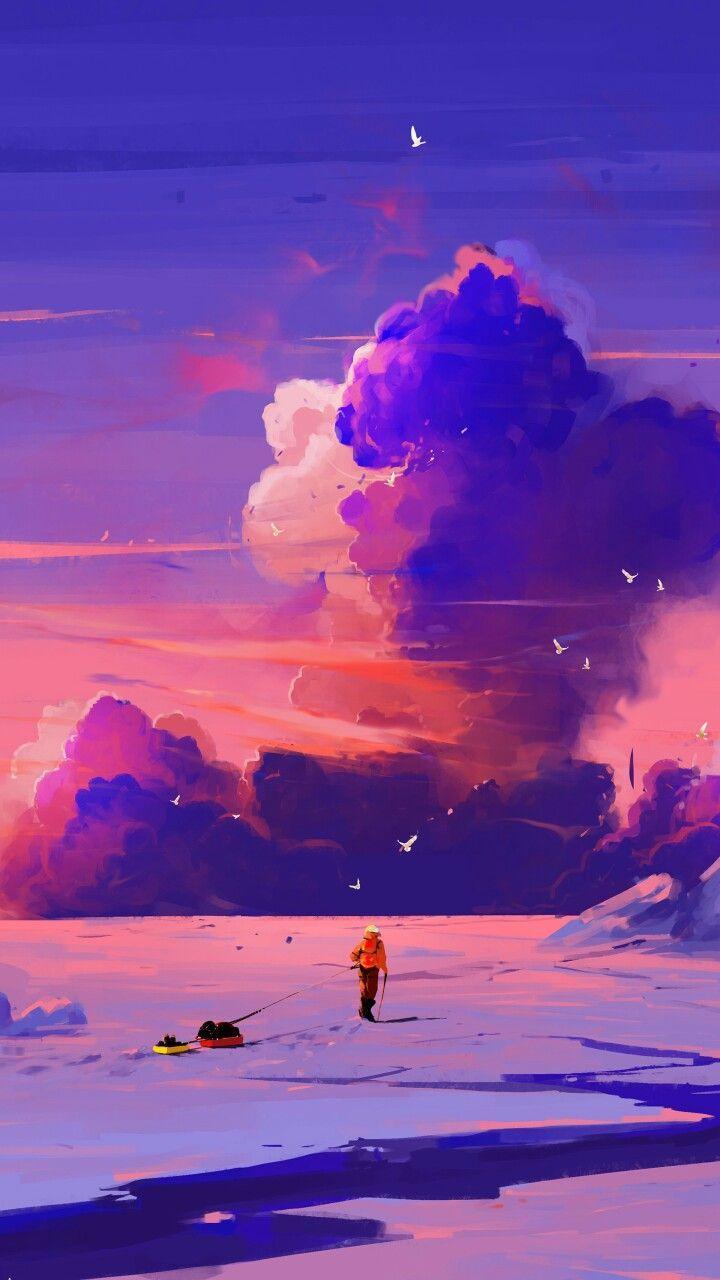 720x1280 Aesthetic Purple Clouds Wallpaper .