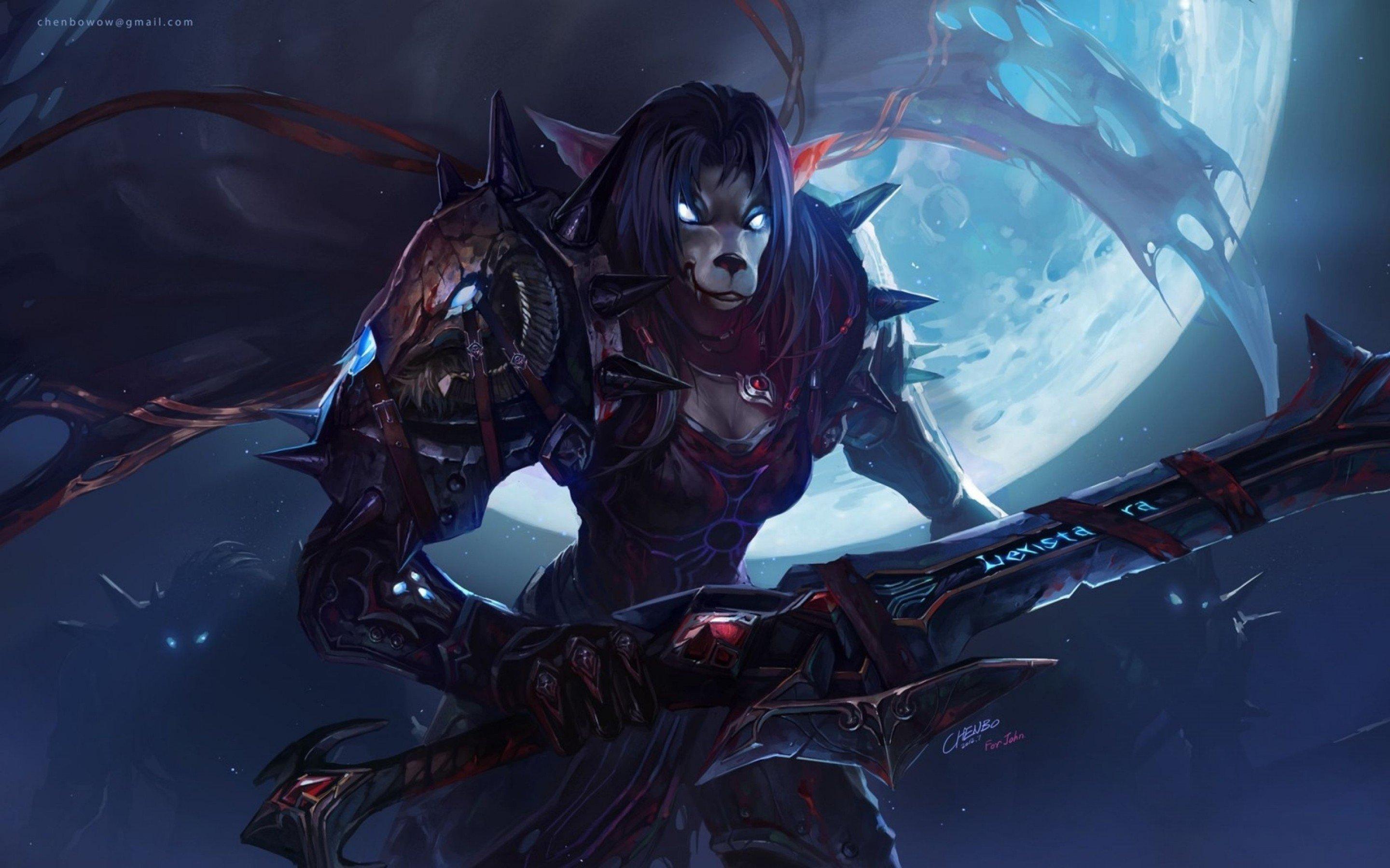2880x1800 Blood Elf Death Knight Wallpaper .