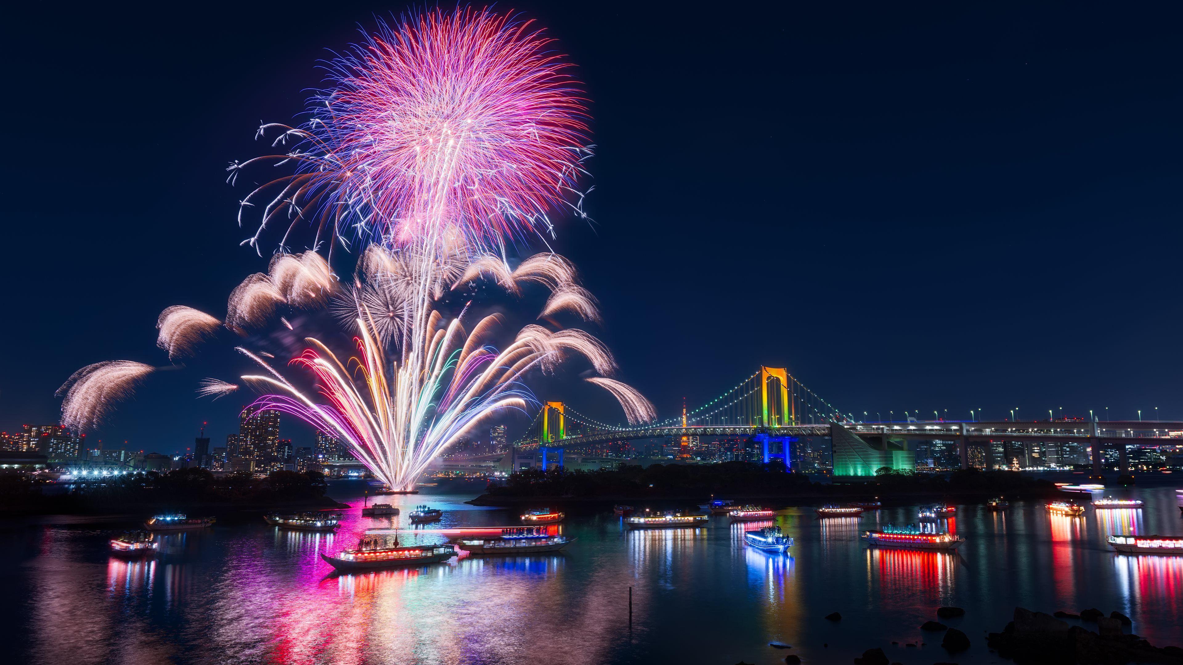 3840x2160 fireworks 4k Ultra HD Wallpaper .