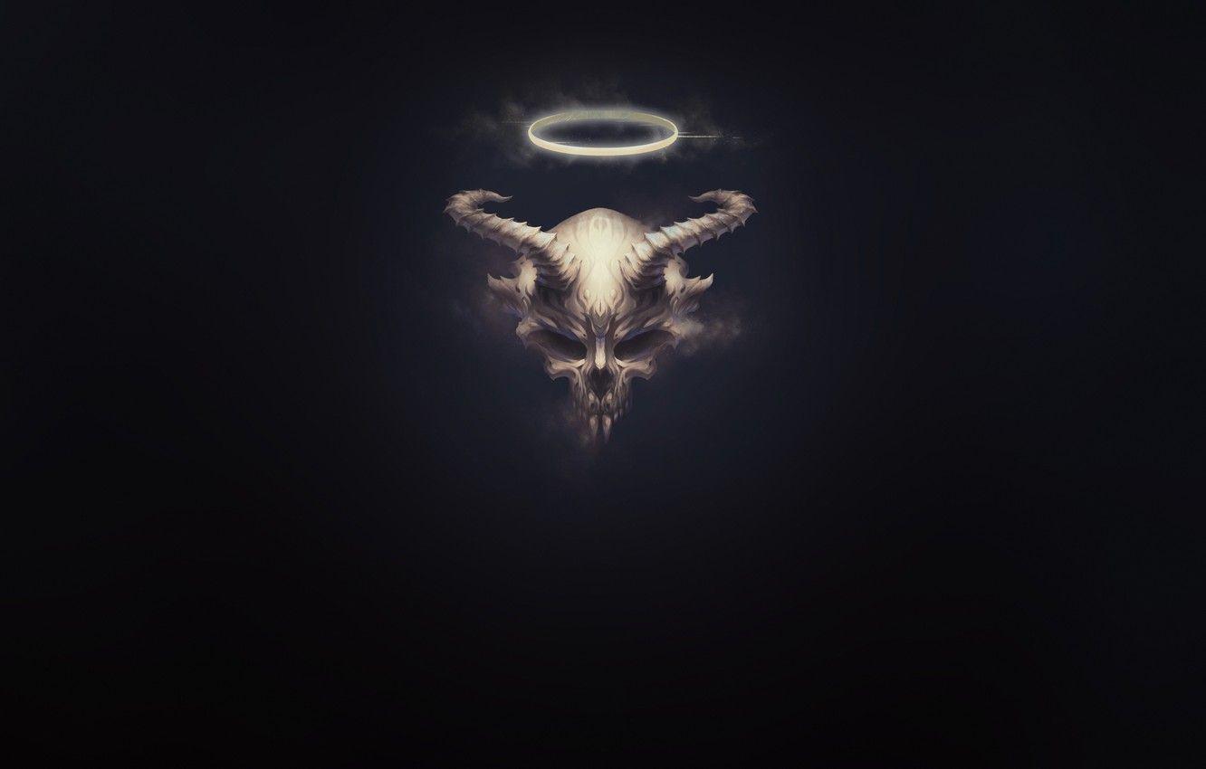 1332x850 Wallpaper Minimalism, Skull, Background .