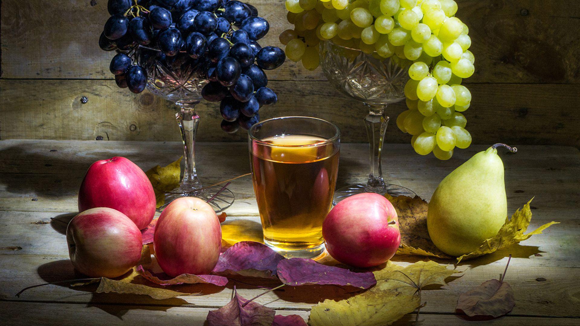1920x1080 Picture Foliage Juice Pears Grapes .