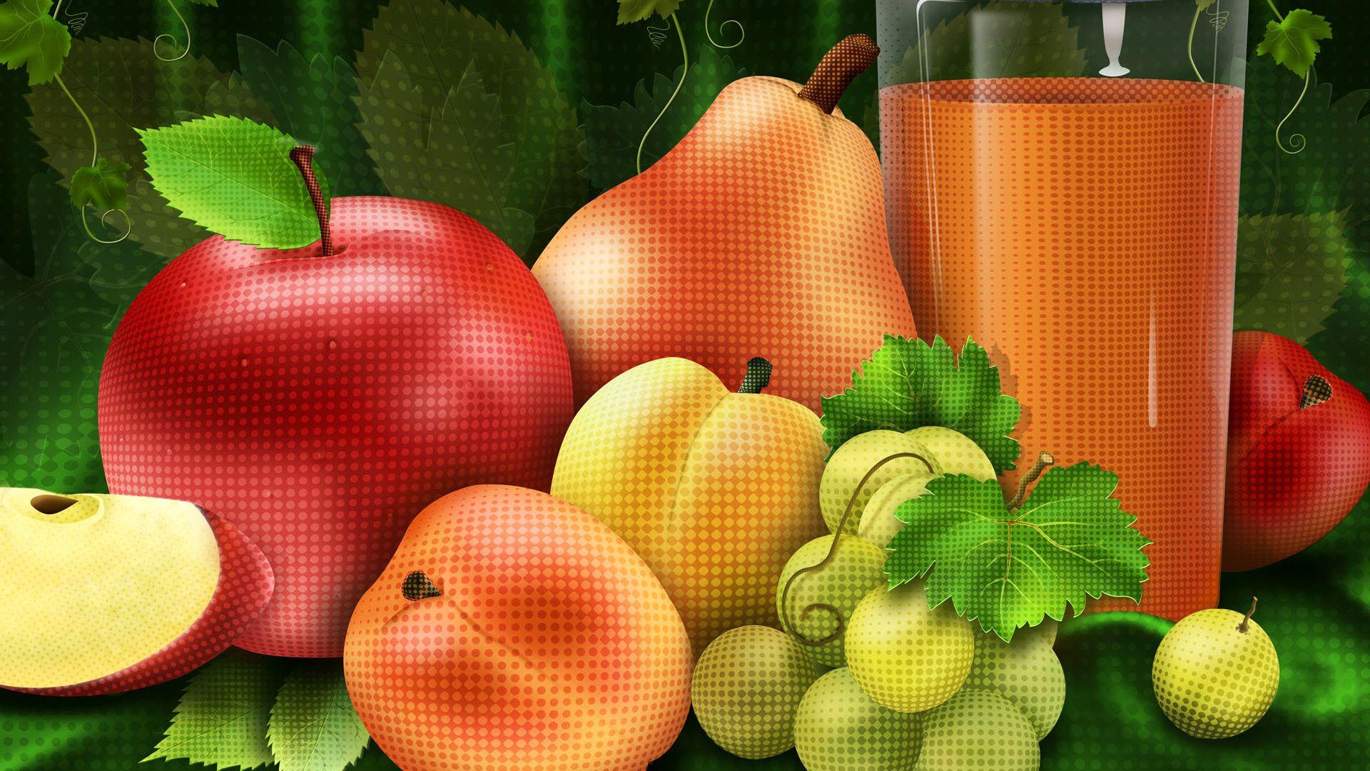 1920x1080 apple, naturmort, grapes .