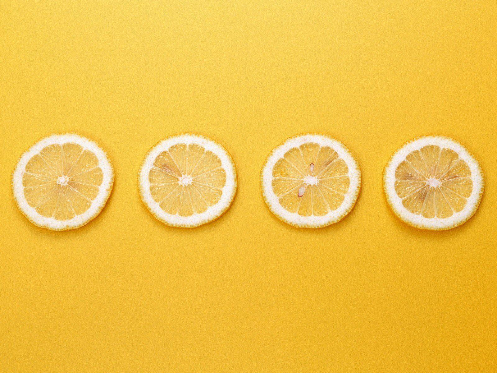 1600x1200 yellow background, Lemons, Minimalism .