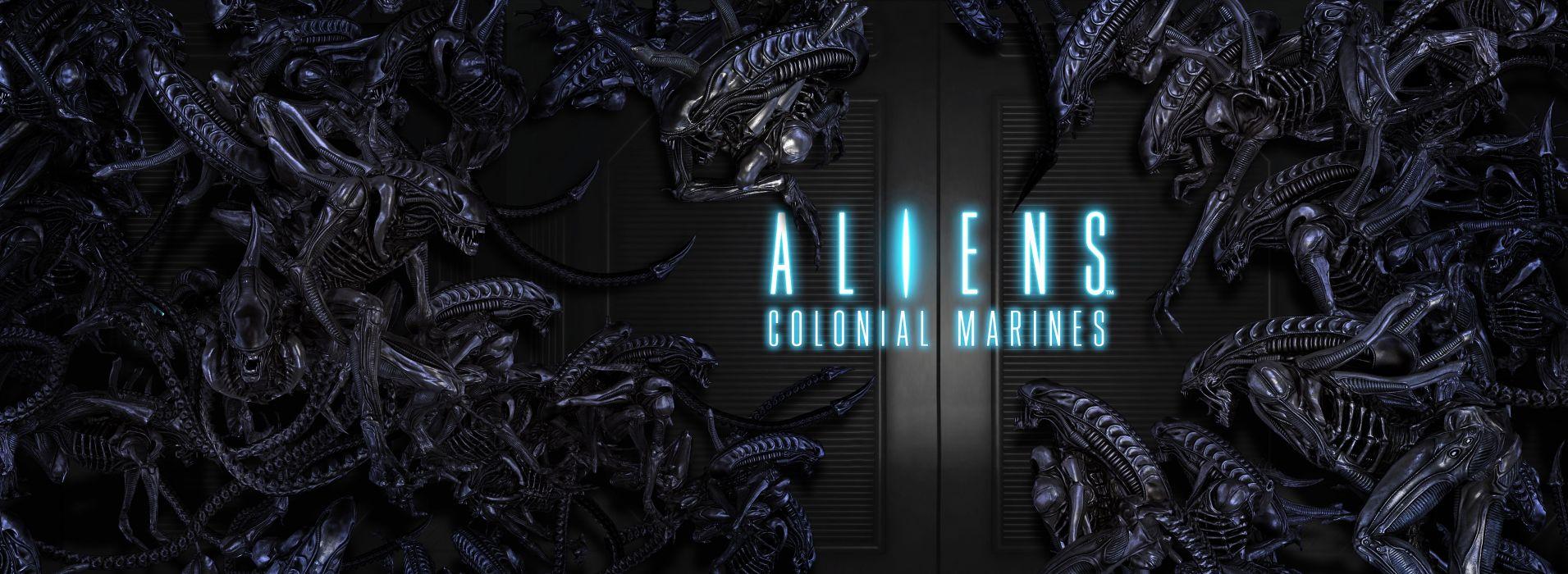 1911x700 ALIENS COLONIAL MARINES Sci Fi Action Shooter Fighting Alien