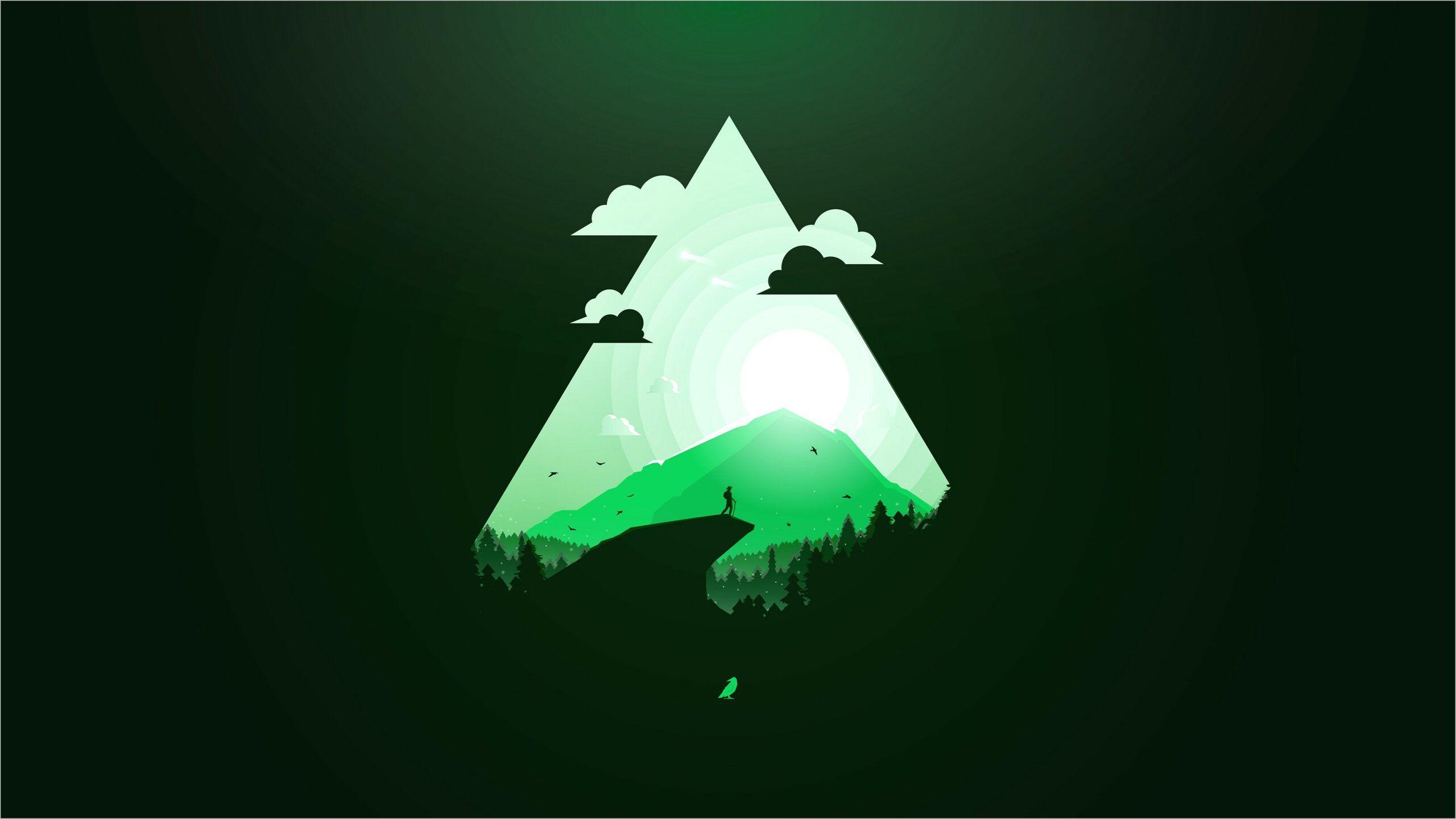 2560x1441 Flat Dark Green Wallpaper 4k .com