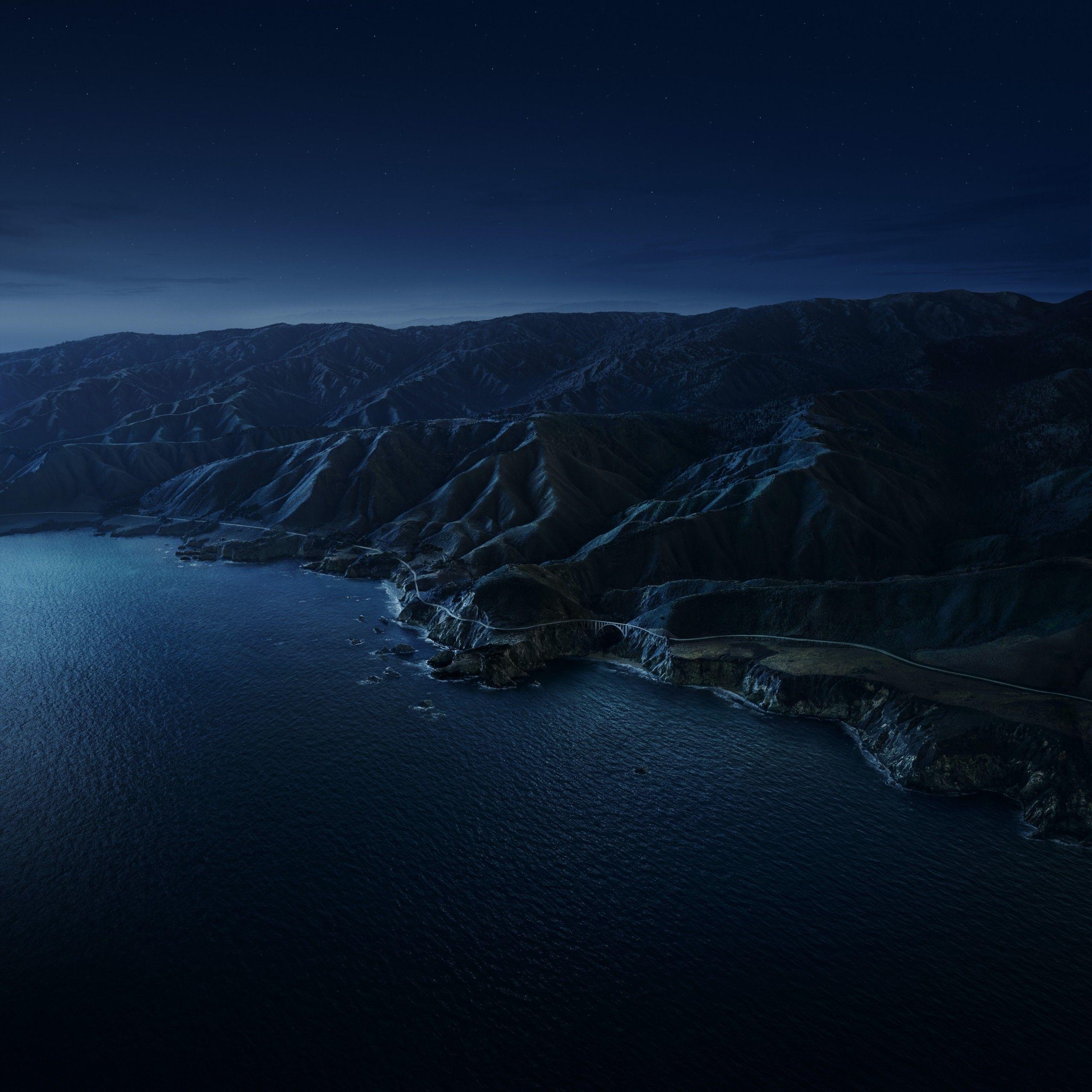 2560x2560 Big Sur 4K Wallpaper, Mountains, Night .