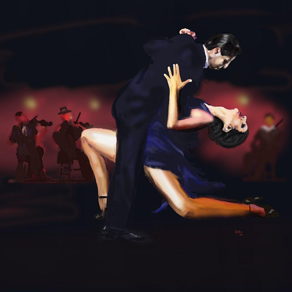 1024x1024 Photos Men Dance Two Girls Painting