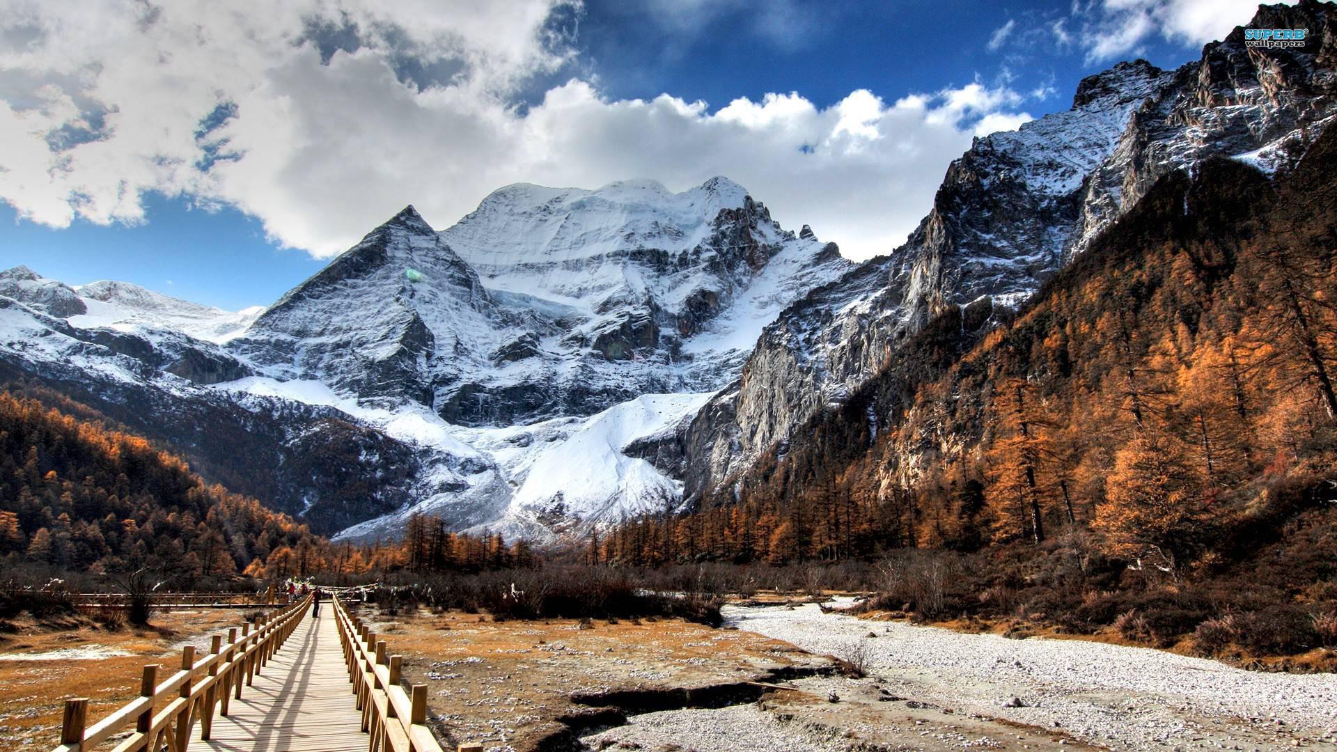 1920x1080 Snow Mountains Wallpaper HD .