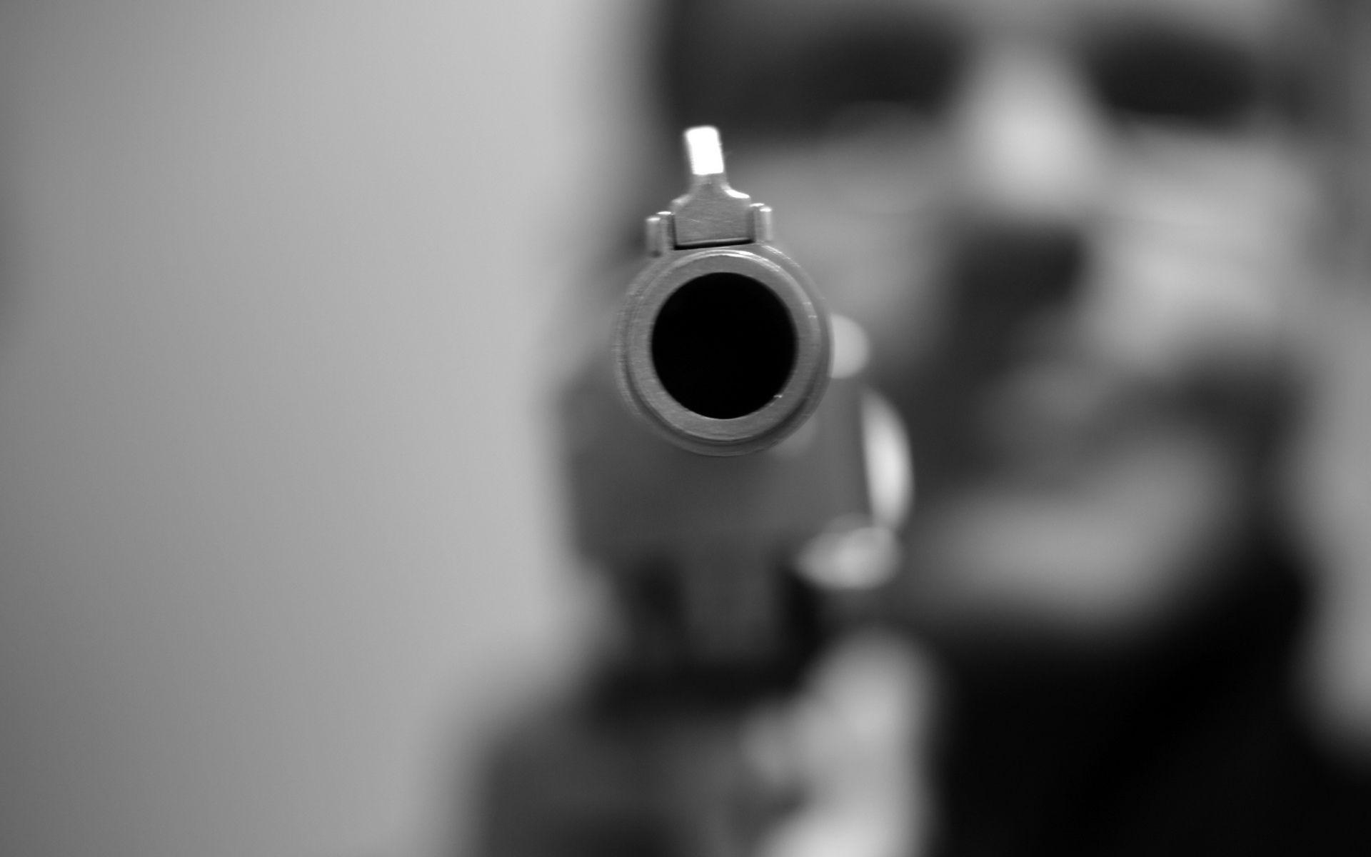 1920x1200 weapons, Guns, Pistol, Black, White, Photography, Barrel, Hole, Circle, Shape, Metal, Steel, Men, Male, Boy, People, Pov, Face, Eyes, Mood, Situation, Emotion, Angry, Violence Wallpaper HD / Desktop and Mobile Background
