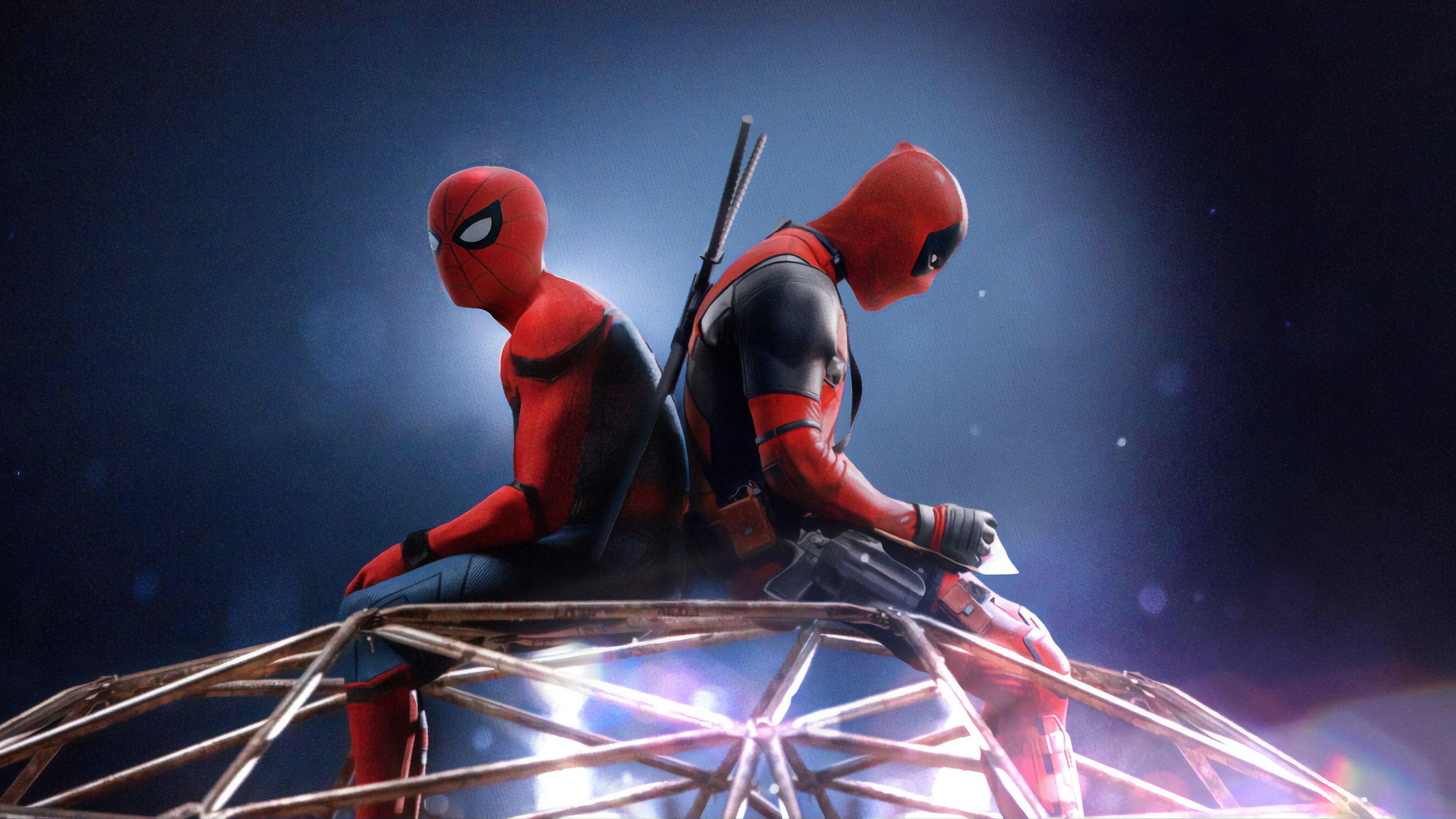 3840x2160 Deadpool And Spiderman Wallpaper HD