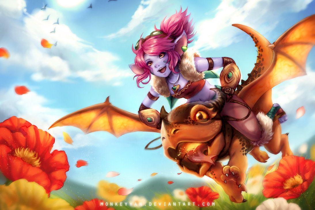1094x731 Dragon Trainer Tristana Wallpaper .