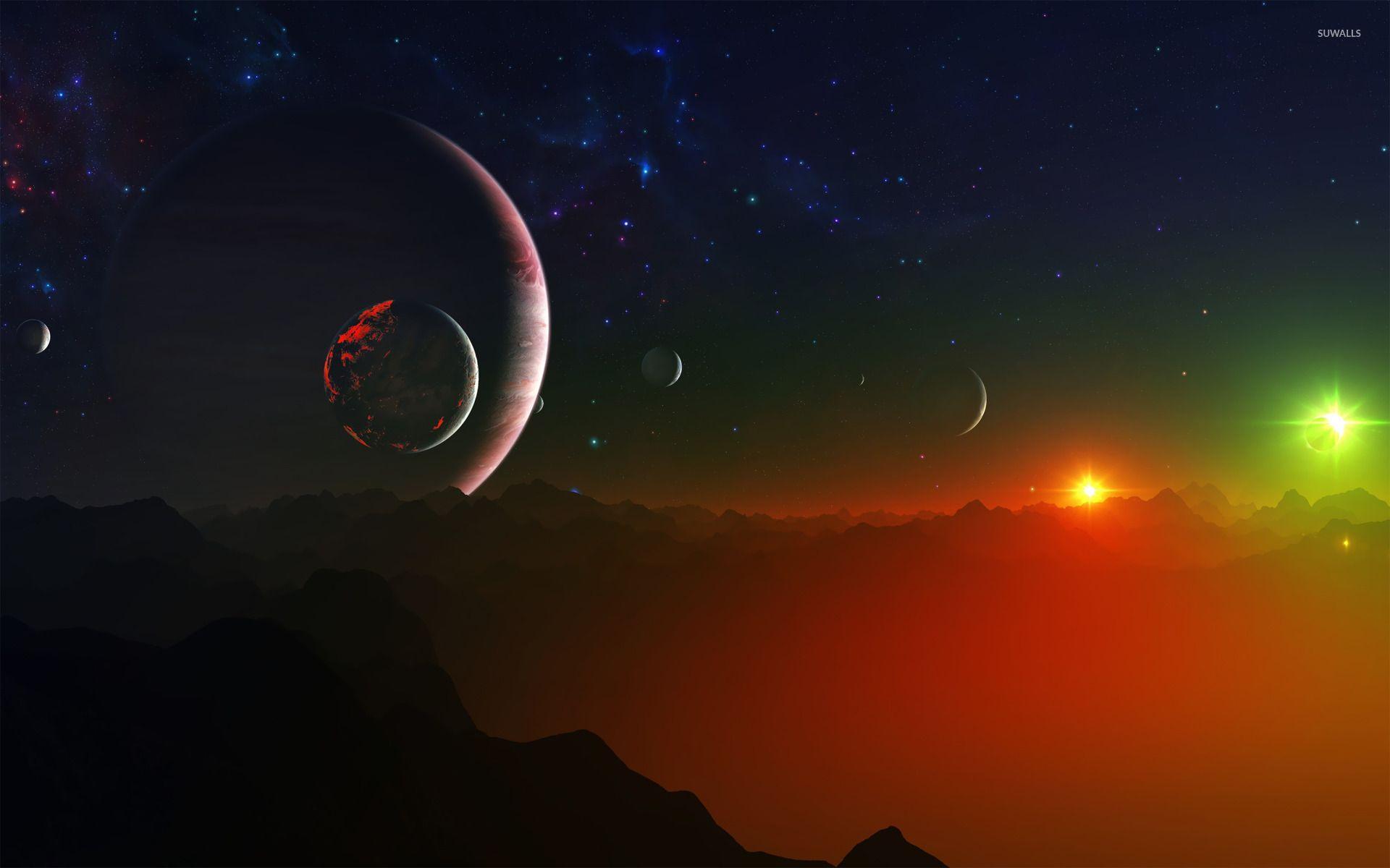 1920x1200 Night sky on strange planet wallpaper wallpaper