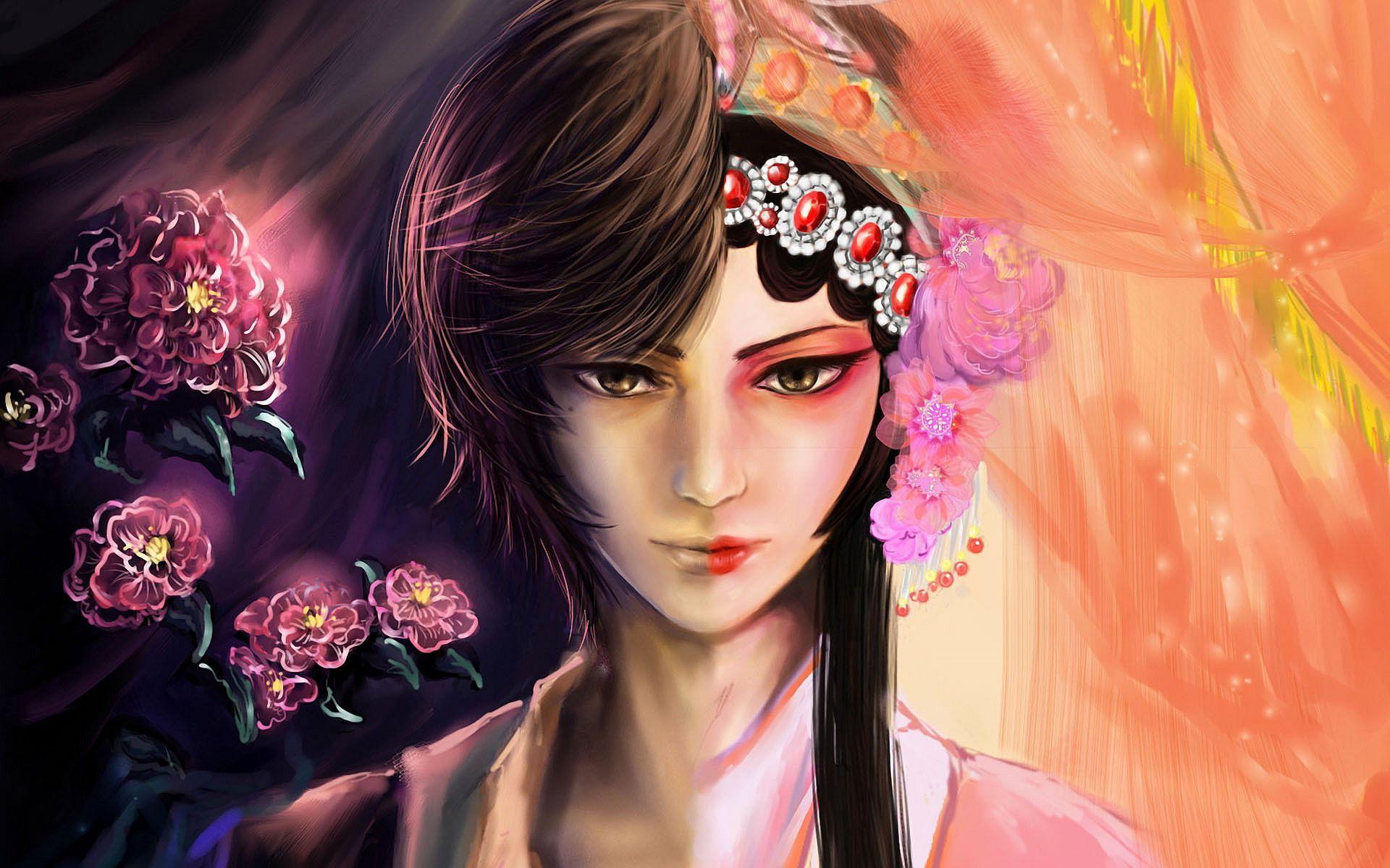 1920x1200 Half boy girl art