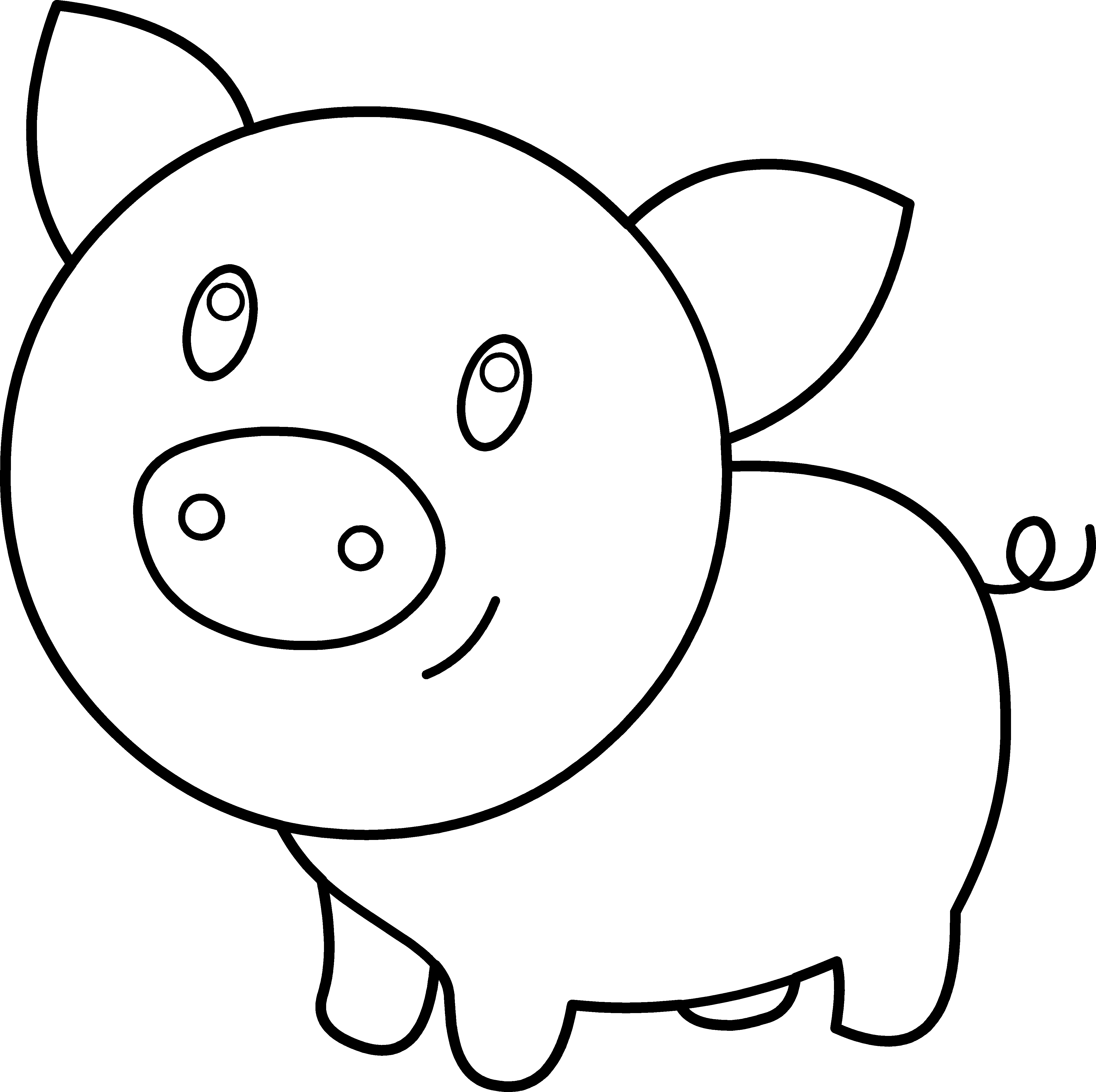4513x4497 Cute Pig Face Clip Art Clipart Image