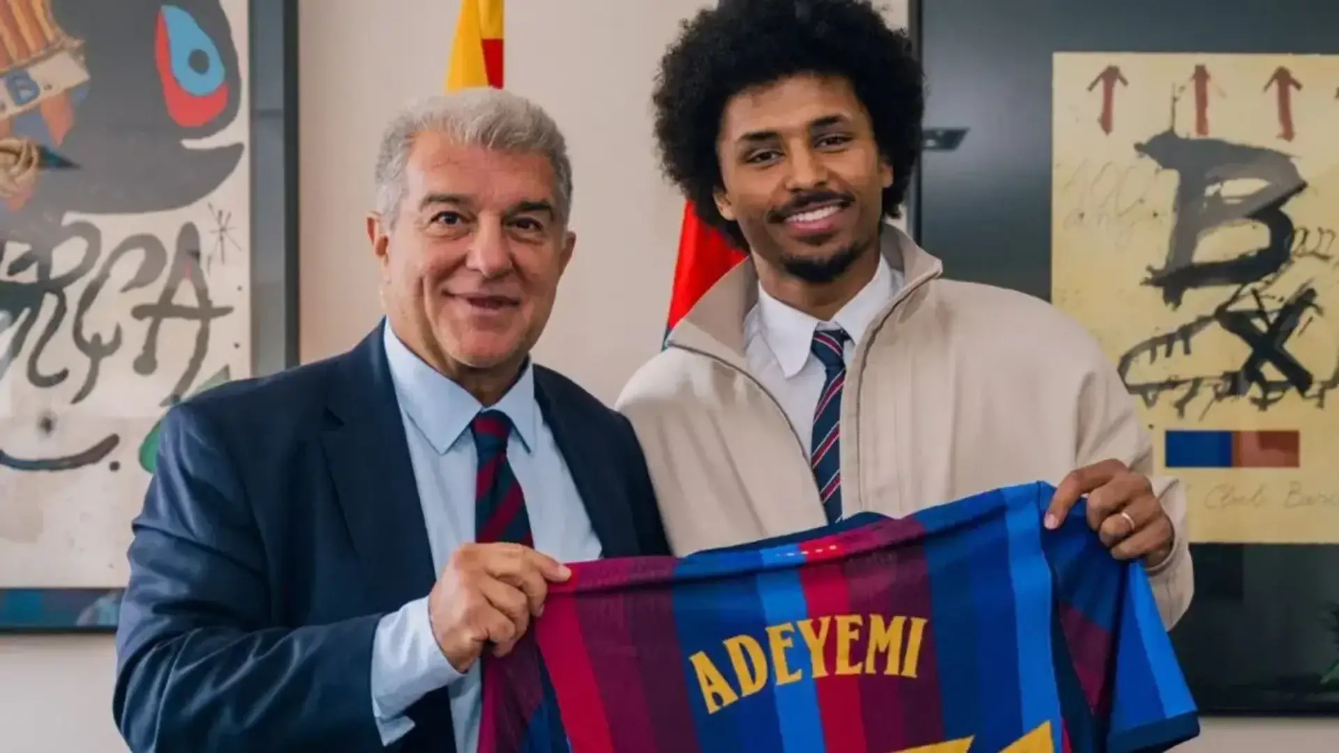 1920x1080 Karim Adeyemi's sweet gesture for Barcelona fans in official unveiling spotted was truly touched