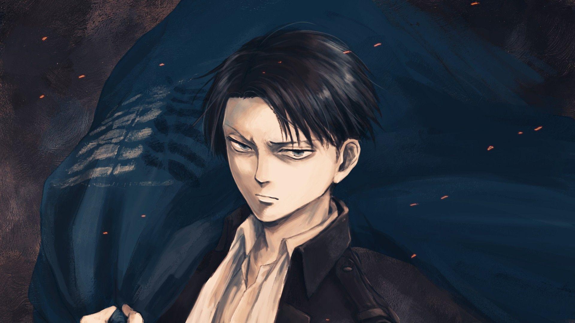1920x1080 Levi Ackerman Blue Background