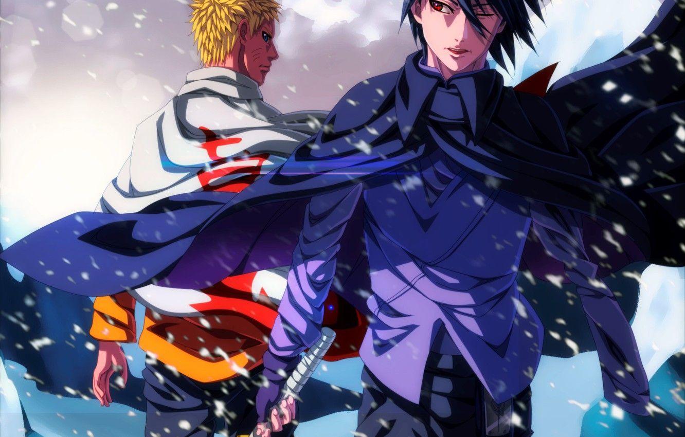 1332x850 Wallpaper sword, Sasuke, Naruto, blizzard, snow, katana, ken, blade, sharingan, ninja, Uchiha, Uzumaki, shinobi, jinchuuriki, doujutsu, nanadaime hokage image for desktop, section сёнэн