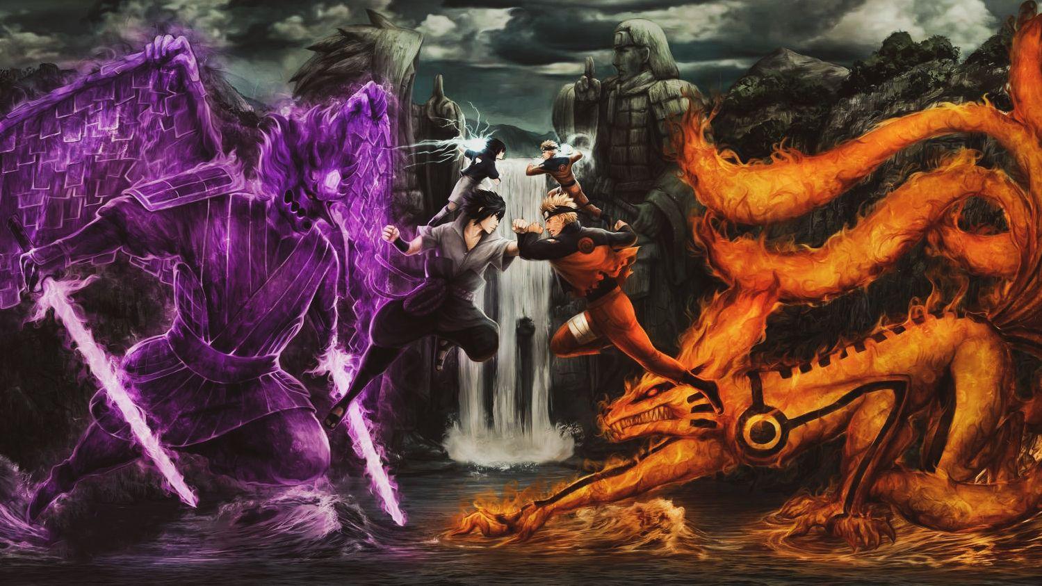1499x843 Naruto VS sasuke wallpaper pc .