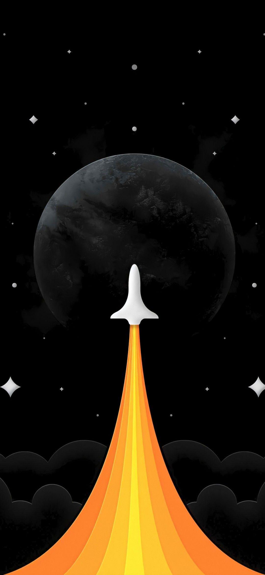 1080x2340 Best iPhone Space Rocket Minimal .