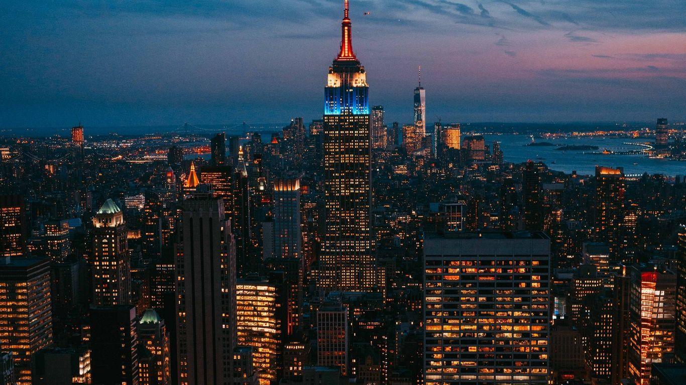 1366x768 New York Lights HD Wallpaper .