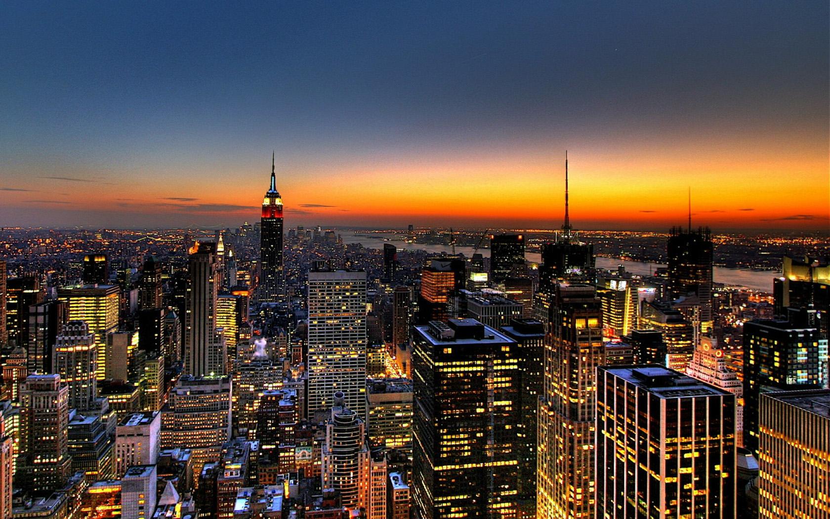 1680x1050 New York City Lights Wallpaper .
