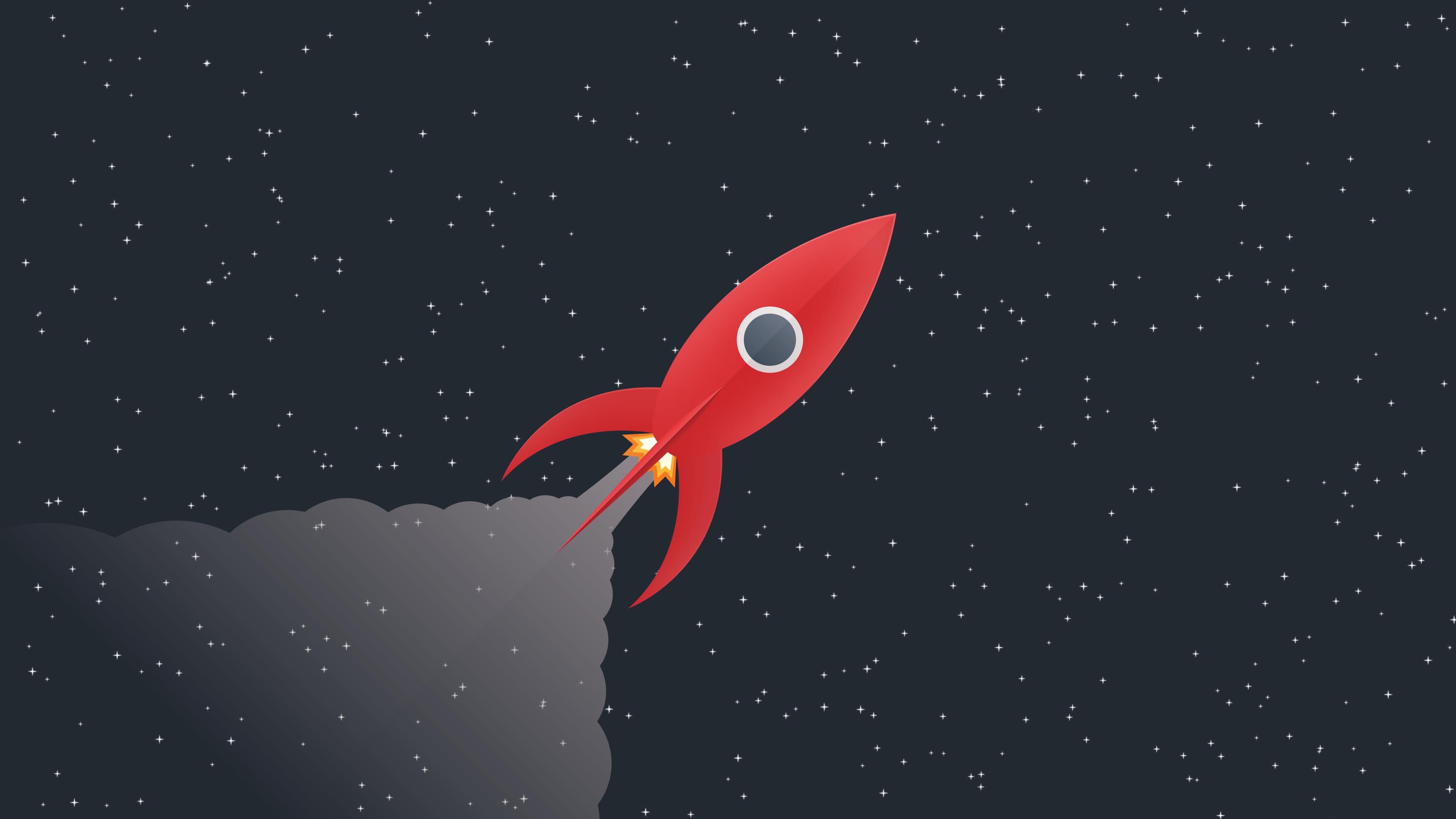 3840x2160 Minimal Rocket In Space Wallpaper, HD .