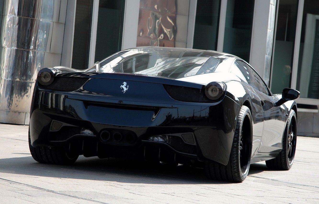 1332x850 Wallpaper black, Ferrari, rear view .avto.
