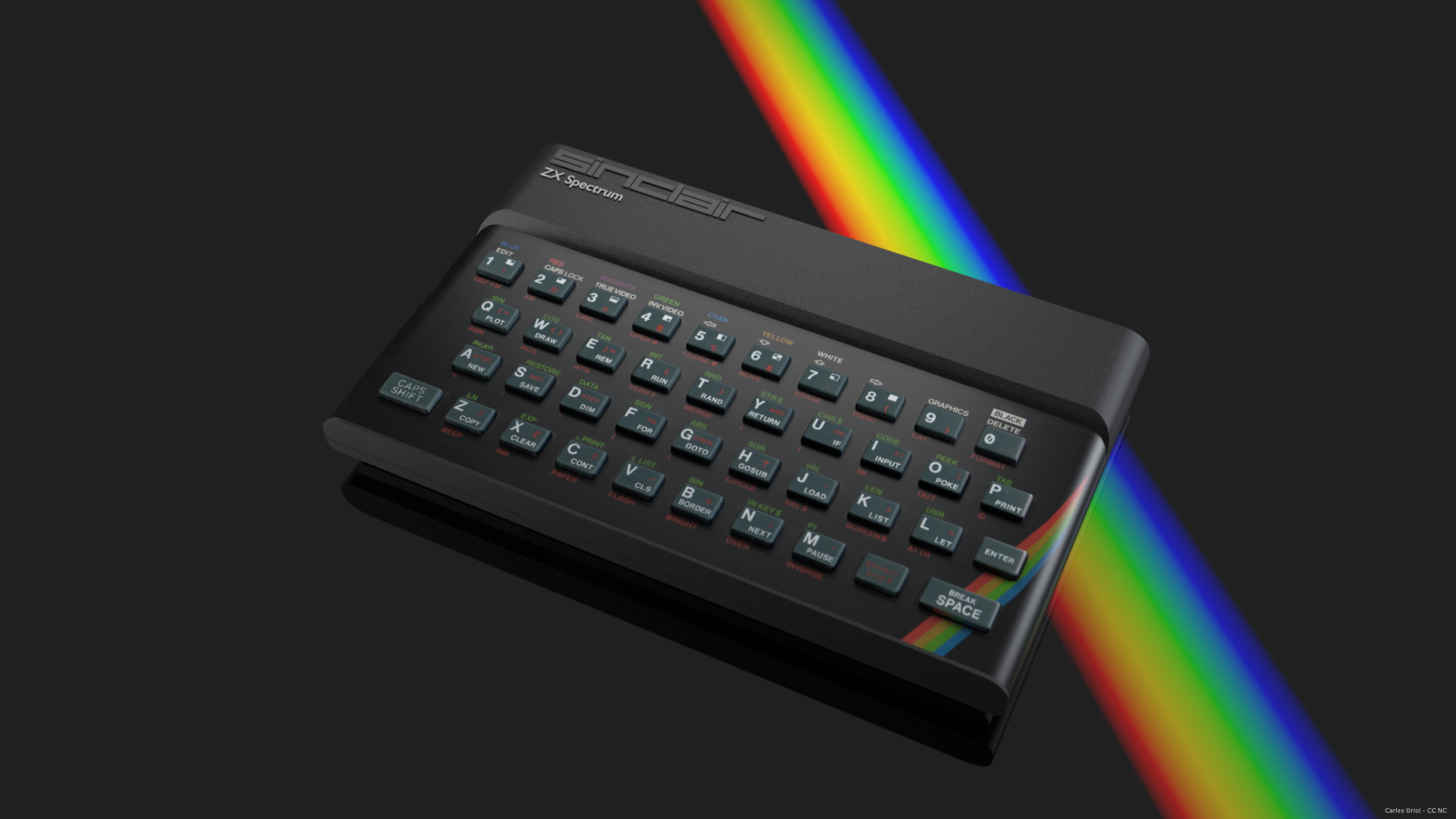 2560x1440 Black wireless compact keyboard, Zx Spectrum, computer, vintage, Blender HD wallpaper
