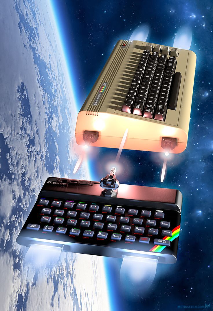 736x1073 Commodore 64 vs Sinclair ZX Spectrum Comparison. C64 wallpaper, Retro sci fi computer, Vintage futuristic