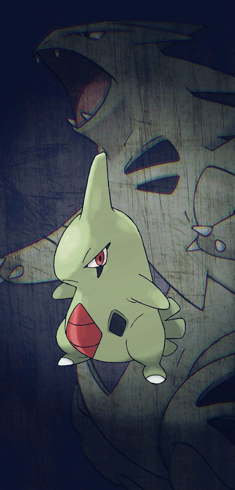 800x1664 Larvitar, anime, dark, dope, manga, pokemon, HD phone wallpaper