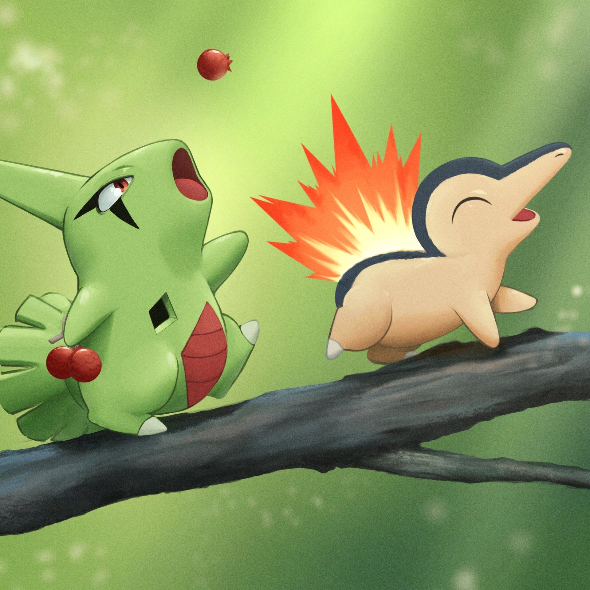 1920x1920 PKMN Ecology 6. Cyndaquil x Larvitar