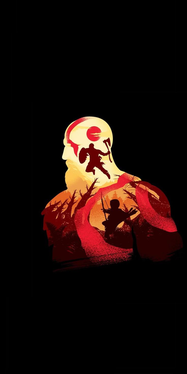 736x1472 Minimal, God of War, video game, warrior, Kratos, 1080x2160 wallpaper