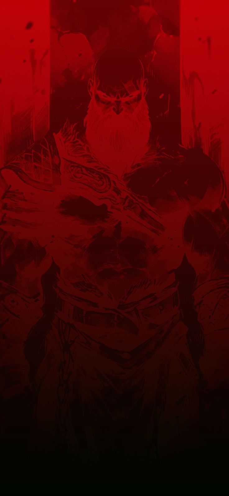736x1592 God of War Kratos Black & Red Wallpaper