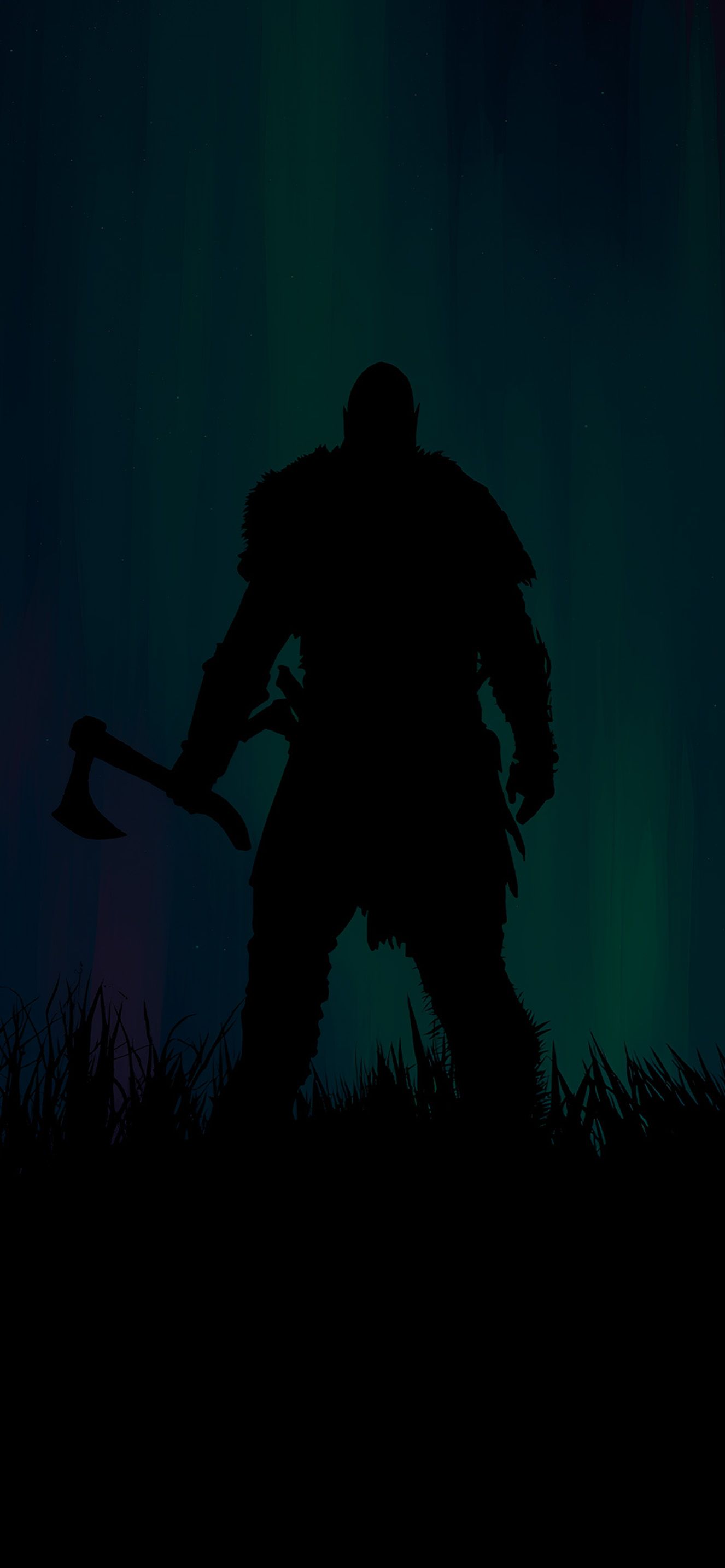 1326x2868 God of War Kratos Silhouette Aurora Wallpaper