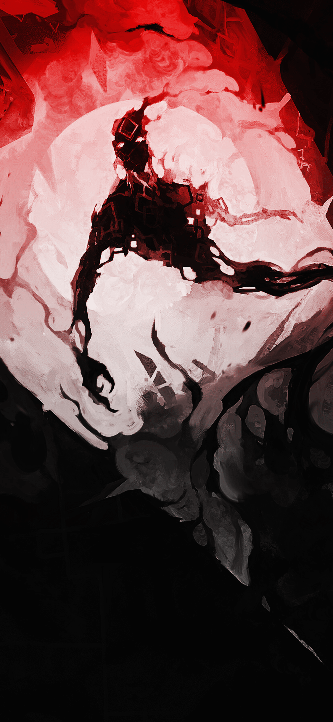 1125x2436 Dark Fantasy Eclipse: Crimson Shadows Phone Wallpaper