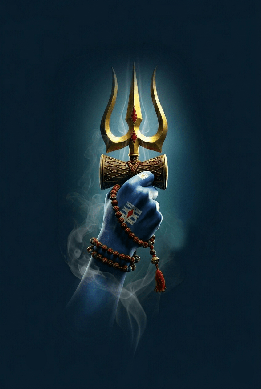 848x1264 Trishul Damru Wallpaper