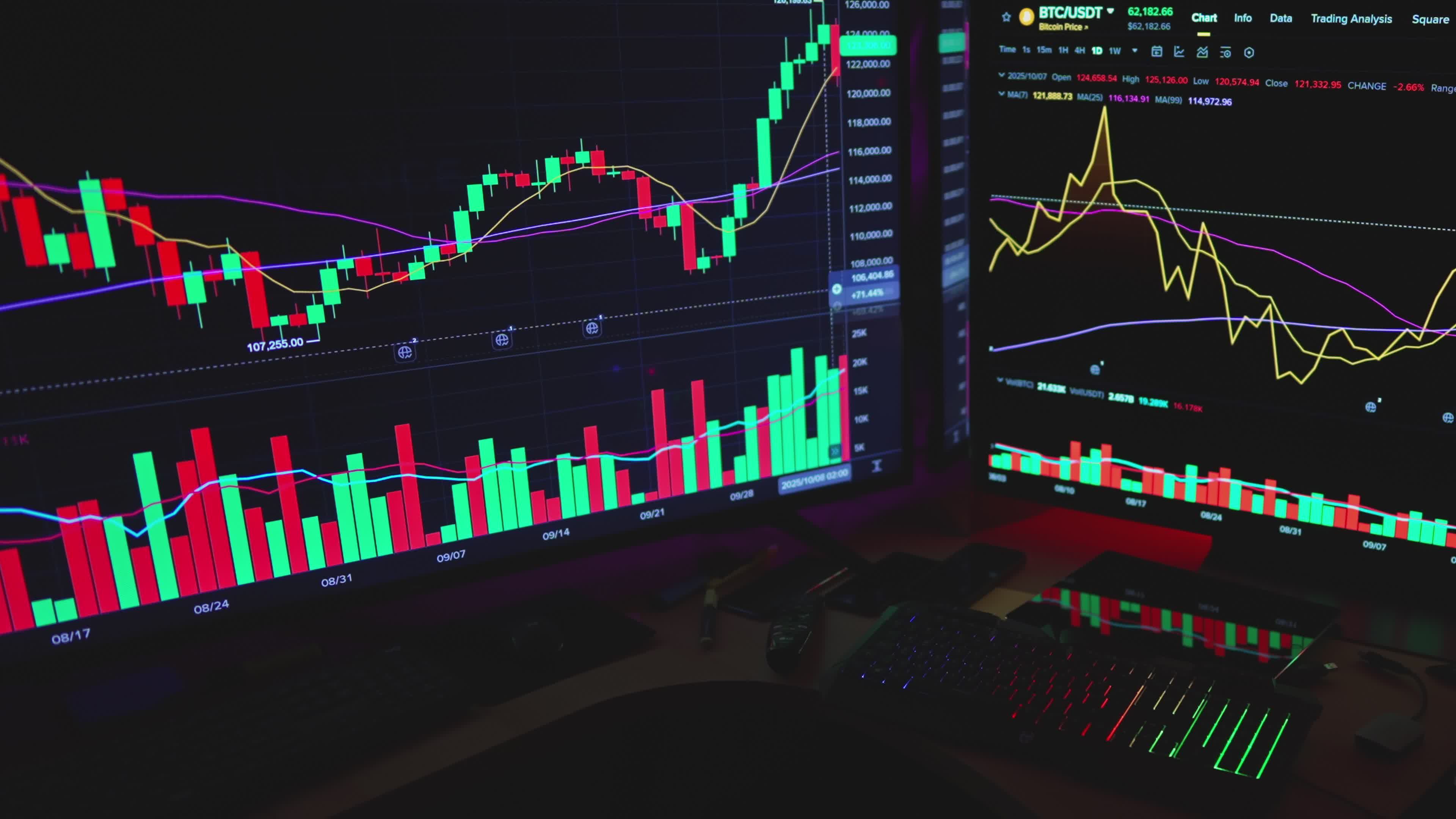 3840x2160 Dynamic Cryptocurrency Trading Screens