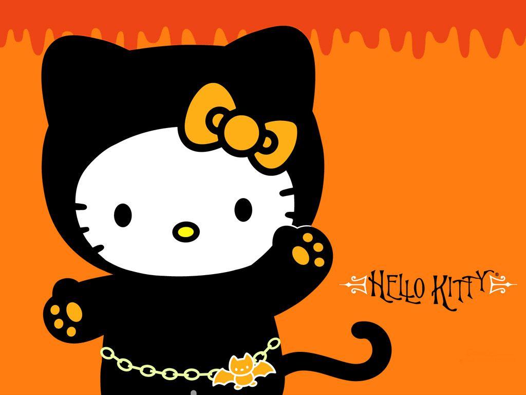 1024x768 Cartoon Halloween Wallpaper Kitty Halloween Background