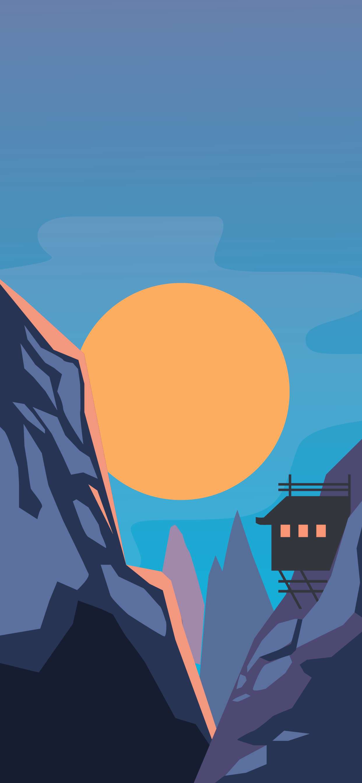 1242x2688 Minimal sunset wallpaper HD .
