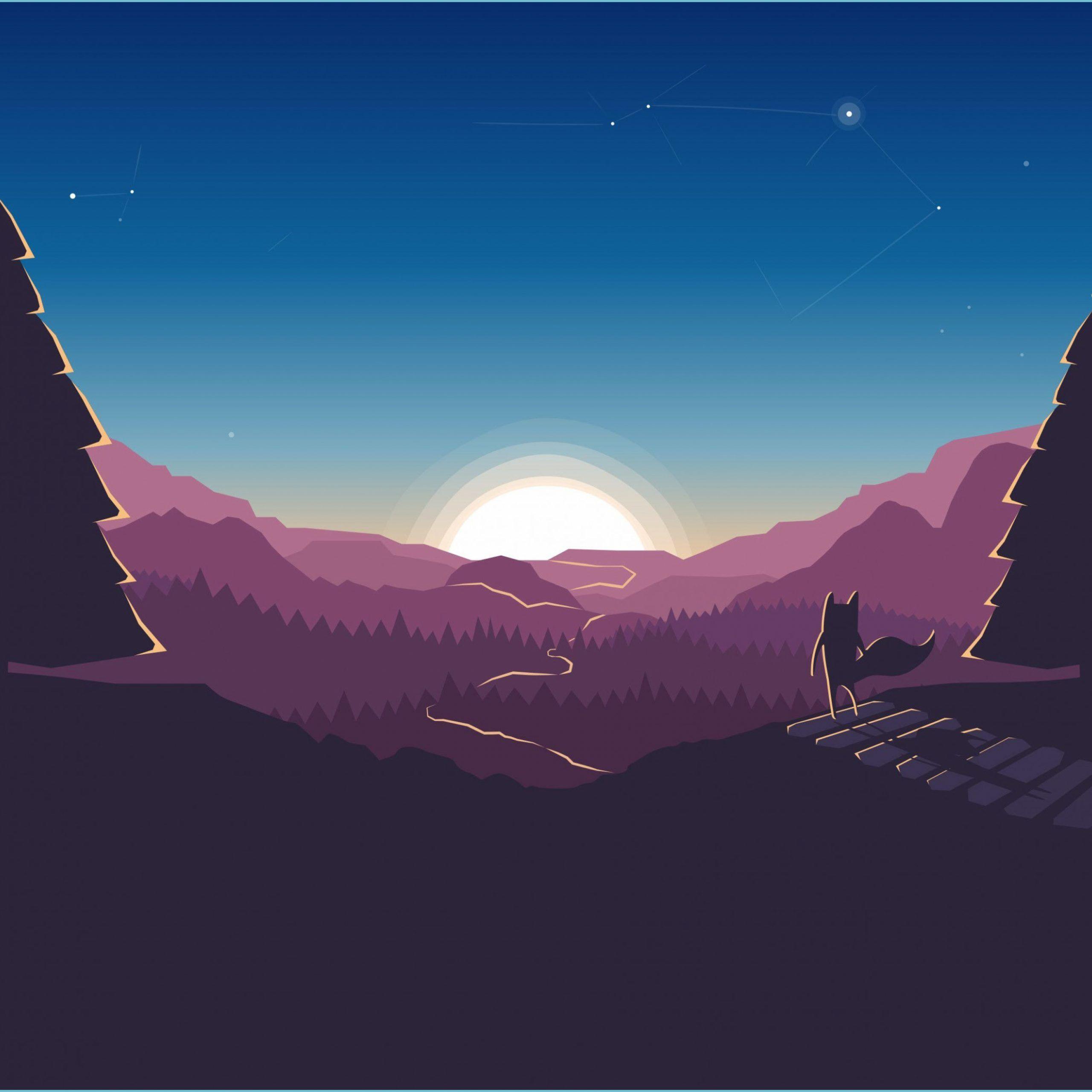 2560x2560 Purple Sunset Minimalist X 8 In 8 Minimalist Wallpaper 4k