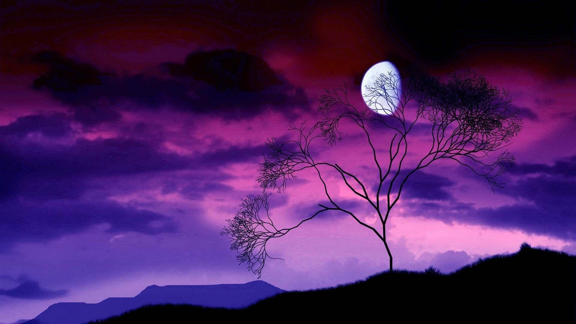 1920x1080 Purple Sunset Wallpaper Group Wallpaper