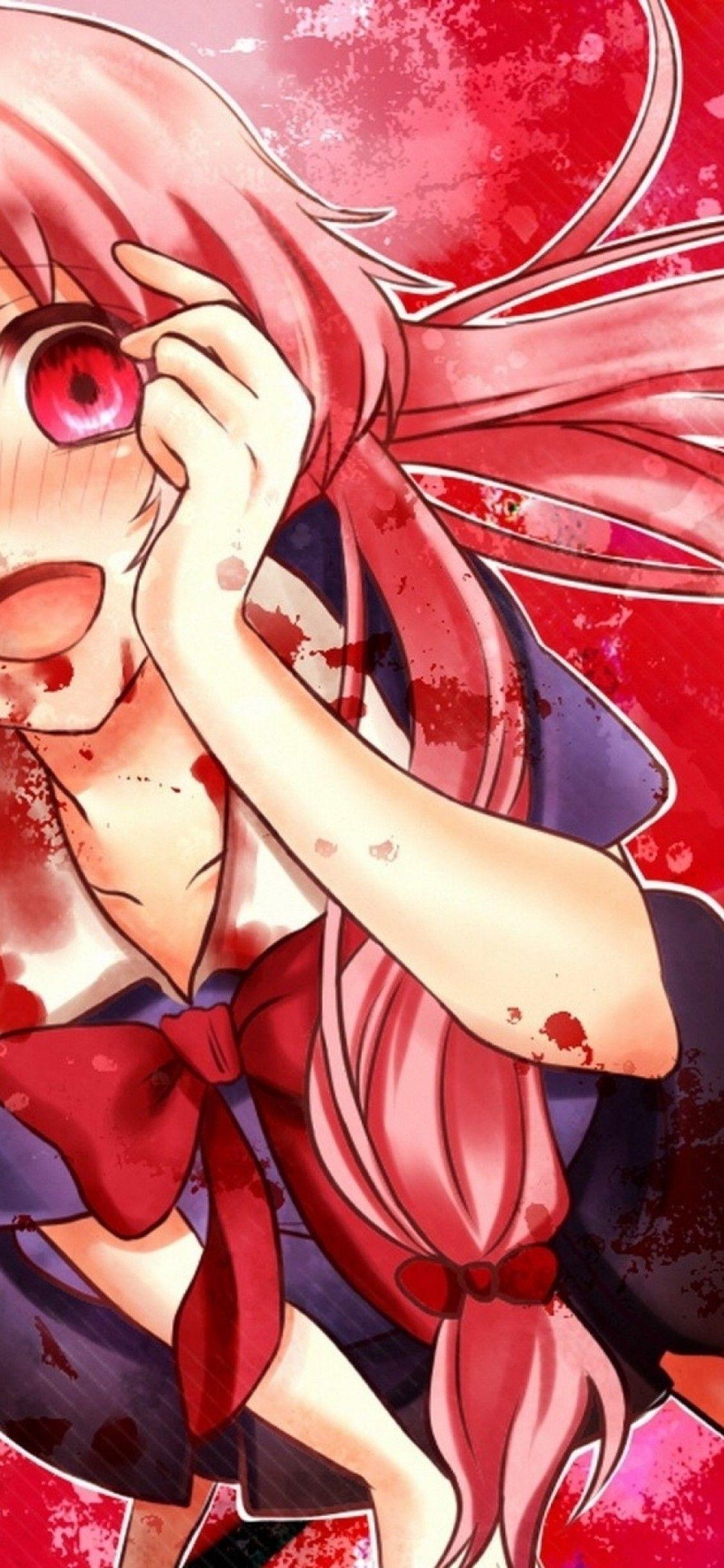 1125x2436 Yuno Gasai, Yandere, Mirai Nikki .