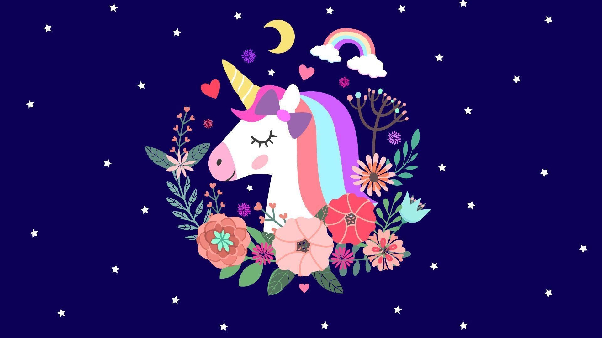 1920x1080 Floral Unicorn • Wallpaper For You HD .
