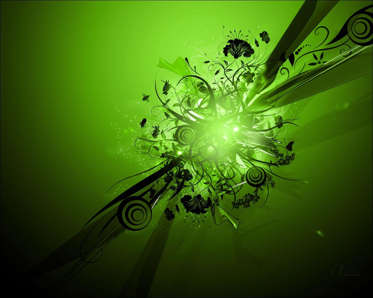 1280x1024 Best Green Wallpaper HD Black .